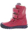 Soft sole with traction red leather girls snow boots for winter