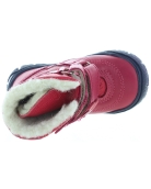 Red European waterproof snow boots for a child 