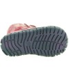 Red European waterproof snow boots for a child 