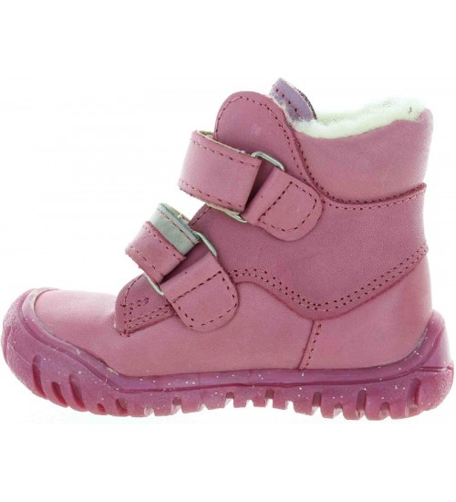 Leather boots for a girl elegant and pink leather