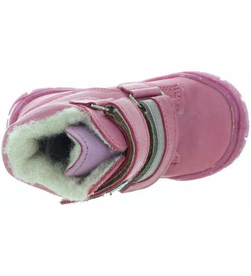 Leather boots for a girl elegant and pink leather