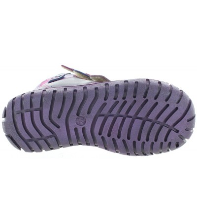 Waterproof boots for girls in purple leather