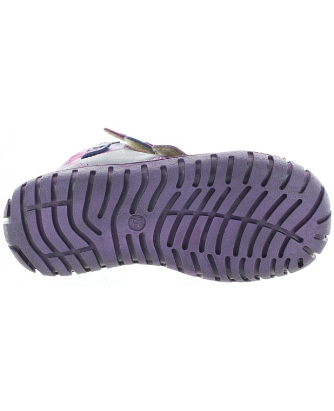 Waterproof boots for girls in purple leather