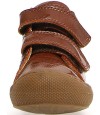 Brown patent leather soft shoes for girls