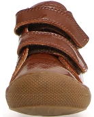 Brown patent leather soft shoes for girls