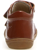 Brown patent leather soft shoes for girls