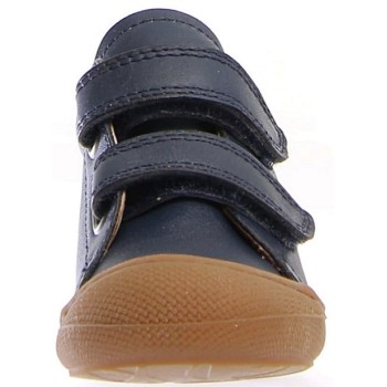 Soft baby learning to walk shoes in navy leather 