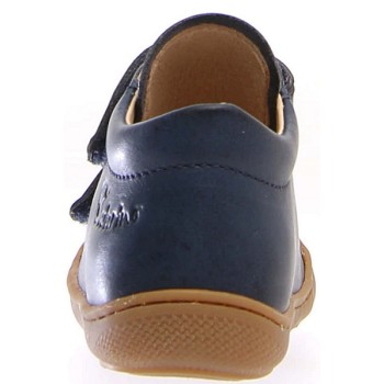 Soft baby learning to walk shoes in navy leather 
