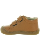Brown leather shoes for baby boys