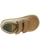 Brown leather shoes for baby boys