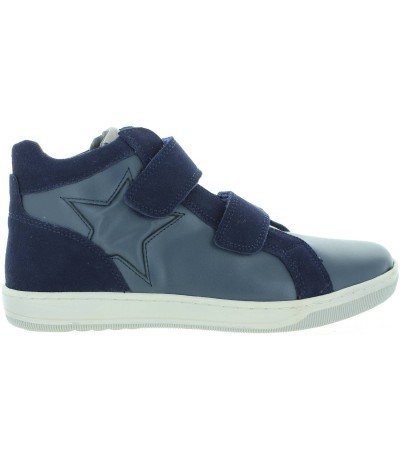 Blue leather boots for teen boy