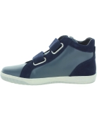 Blue leather boots for teen boy