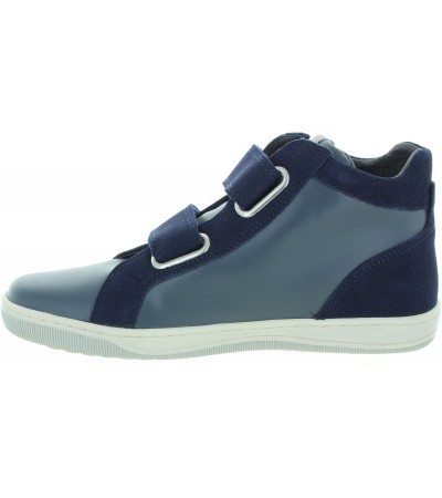 Blue leather boots for teen boy