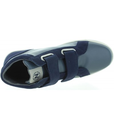 Blue leather boots for teen boy