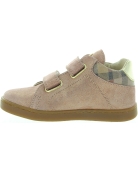 High top boots in rose leather for girls