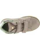 High top boots in rose leather for girls