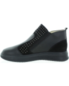 Leather fashion black orthopedic boots for teens