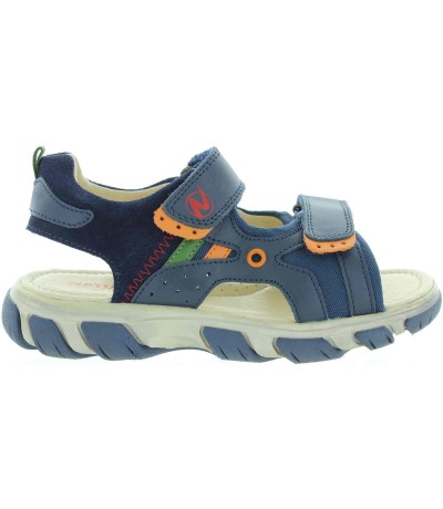 European profiled sandals for boys in blue leather 