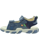 European profiled sandals for boys in blue leather 