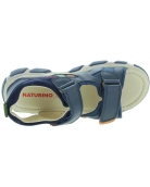 European profiled sandals for boys in blue leather 