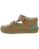 Natural leather sandals with high arch