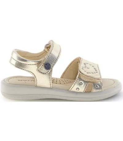Girls leather gold sandals with good arch support 