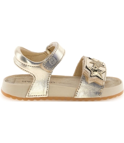 Girls gold leather sandals from Serbia