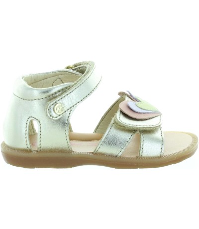 Gold girls ankle sandals with closed heel