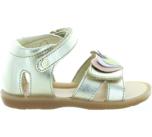 Gold girls ankle sandals with closed heel