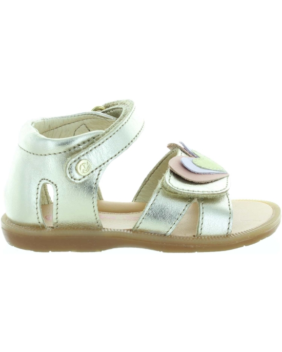 Gold girls ankle sandals with closed heel