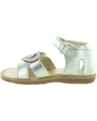 Gold girls ankle sandals with closed heel