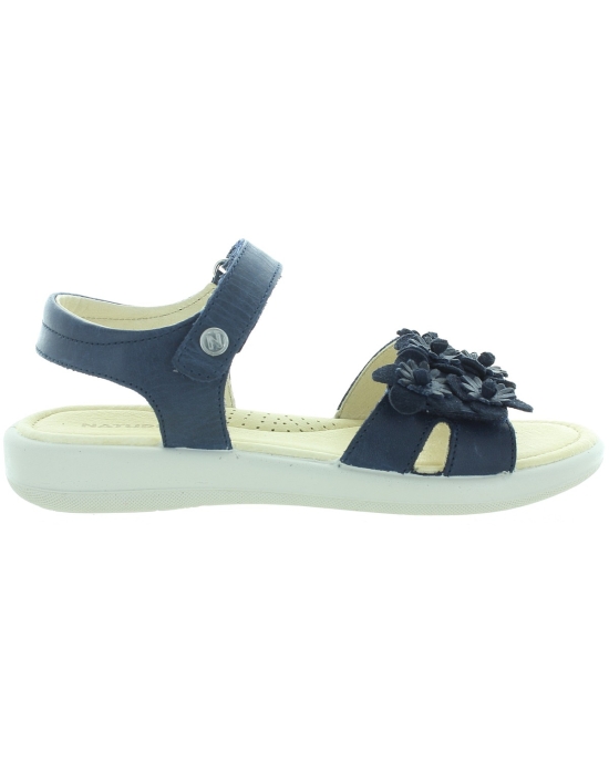 Blue leather dress sandals for teens