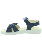 Blue leather dress sandals for teens