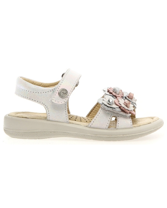 White leather girls sandals with support 