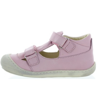 Pink leather with ankle support sandals 