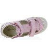 Sandals for a girl in a pink leather with ankle support 