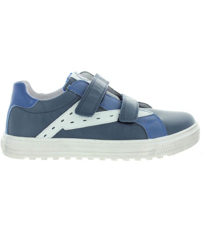 Blue leather sneakers for a teen boy Blue leather sneakers for a teen boy