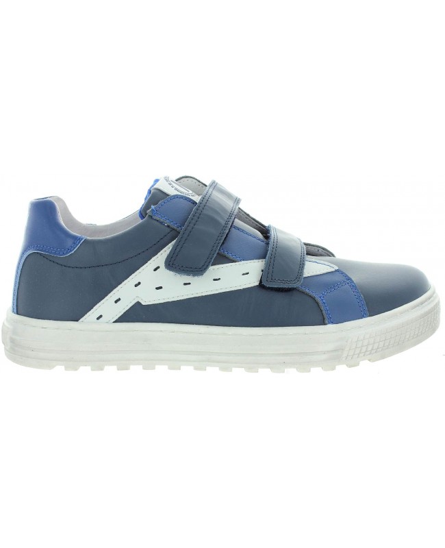Sneakers for a teen boy in blue leather 