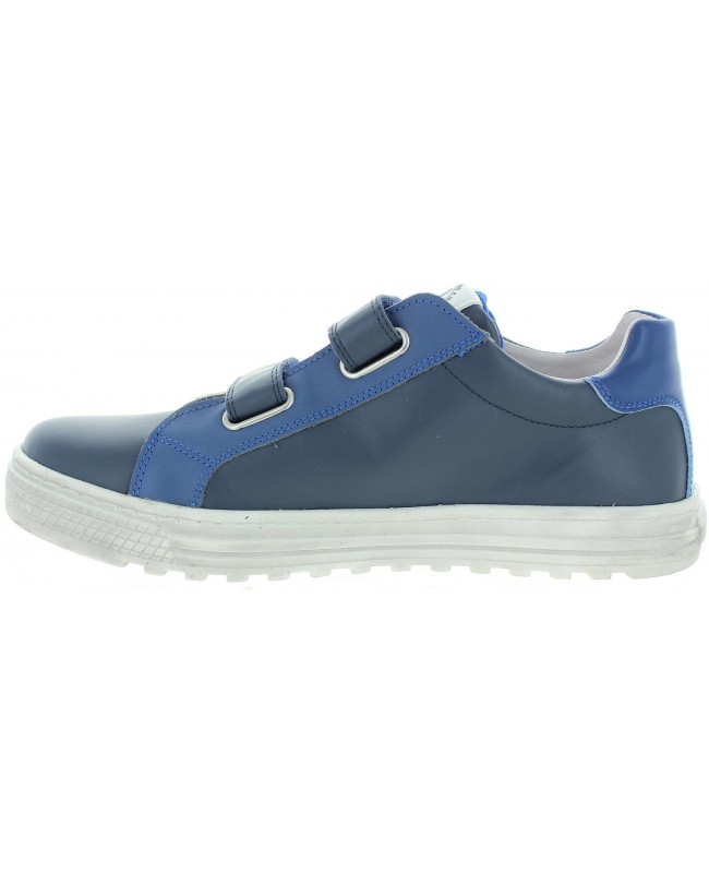Sneakers for a teen boy in blue leather 