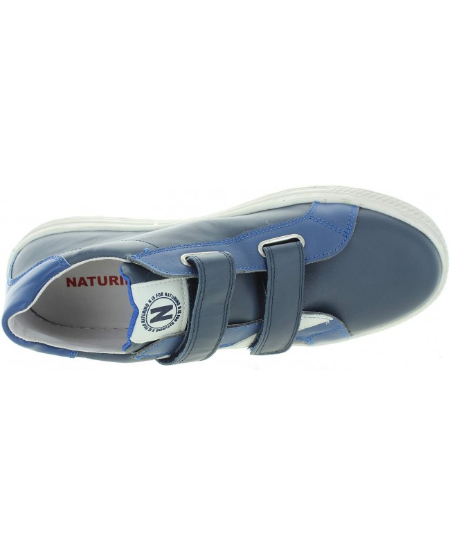 Sneakers for a teen boy in blue leather 