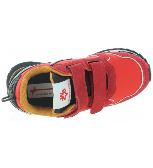 Red sneakers with arches for a child 