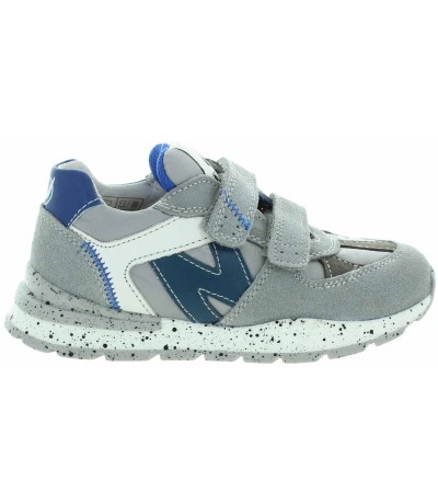 Boys gray sneakers for wide feet and high instep