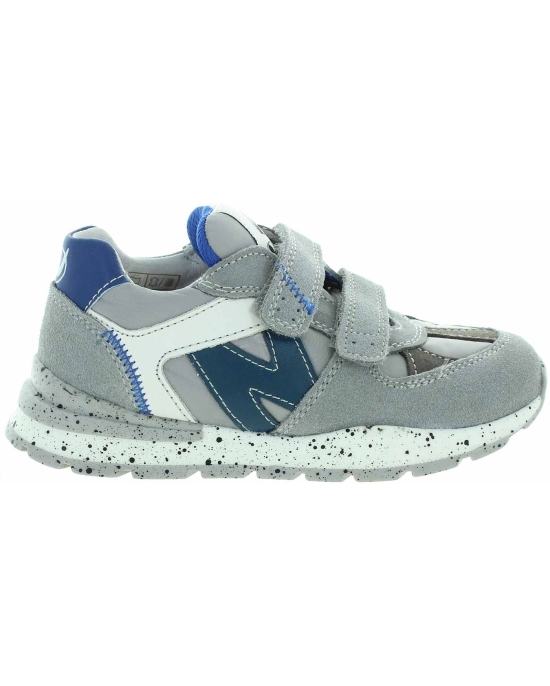 Boys gray sneakers for wide feet and high instep
