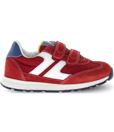 Durable boys leather red sneakers