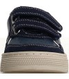 Navy leather boys sneakers with arches