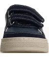 Navy leather boys sneakers with arches