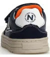 Navy leather boys sneakers with arches