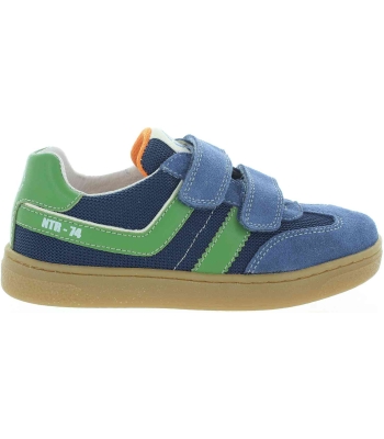 Wide width boys blue shoes with wide instep