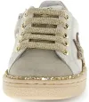 Beige color soft sneakers for a child made with leather 