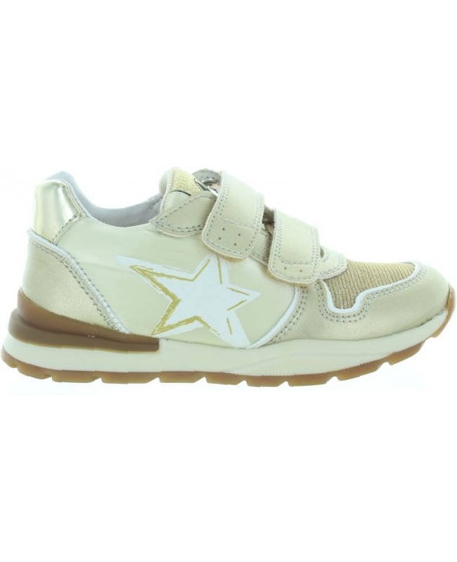 Lather sneakers for girls with heel support